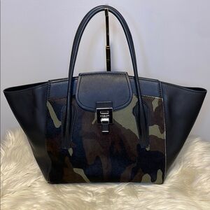 Michael Kors Black and Camouflage Satchel